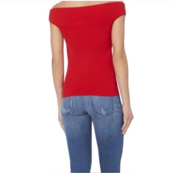 INTERMIX Alexa Off Shoulder Cutout Knit Top - Picture 4 of 9